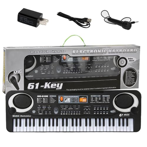 Elektronische Klaviertastatur für Kinder,Elektronisches Klavier für Kinder, 61 Tasten zum Erlernen elektronischer Kinderinstrumente, Musikalisches Keyboard-Klavierspielzeug, Kindermusikinstrumente, von Generisch