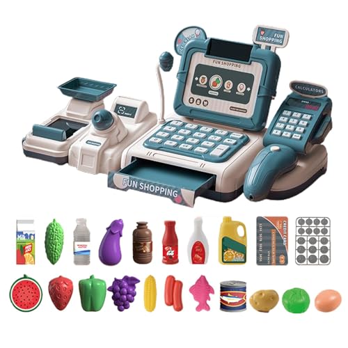 Elektronische Spielzeugkasse für Kinder – Taschenrechner Kasse | Registrierkasse mit Scanner Soundlicht | Pretend Play Store Shopping Spielzeug | Kinder Kassierer bis Rollenspiel | Spielzeug Spielset von Generisch