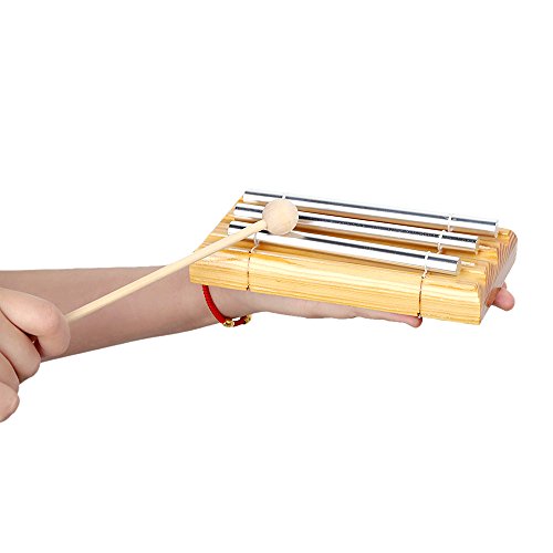 Energie-Glocke mit Holzsockel, Metallrohr, mit Schlägel, für Klassenzimmermanagement und Musikgeschenk für Kinder Energie-Glocke mit Holzsockel, Metallrohr, mit Schlägel, für Klassenzimmermanagement und Musikgeschenk für Kinder von Generisch