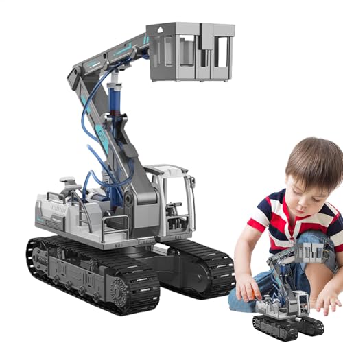 Engineering Toy Für Kinder, Digger Toy, Bauzeugfahrzeug Für Bauwagen, Hydraulik -Stromspielzeug, Bildungslernprojekte, Bagger Bagger Traktorspielzeug Für, Verfolgtes Mechanisches Fahrzeug von Generisch