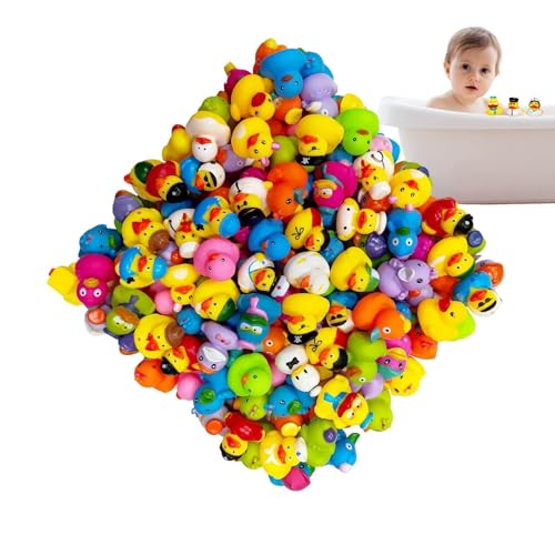 Enten-Badespielzeug,Mini-Gummienten - 50-teiliges Sortiment Duckies,Mini-Gummi-Entenspielzeug mit Netz-Tragetasche für Kinder, Babys, Bade- und Duschspielzeug, Karnevalsurlaub von Generisch