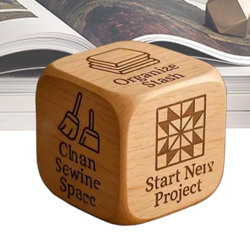 Entscheidungswürfel | Holz-Quilting-Würfel mit 6 Seiten - Geschenkideen, Kreatives Nähmöglichkeit Spiel für Designer Mütter Quilter Handwerk Liebhaber Großmütter Schneider Entscheidungswürfel | Holz-Quilting-Würfel mit 6 Seiten - Geschenkideen, Kreatives Nähmöglichkeit Spiel für Designer Mütter Quilter Handwerk Liebhaber Großmütter Schneider von Generisch