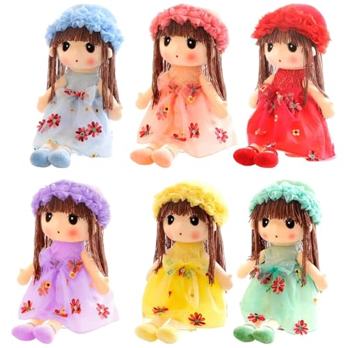 Entzückende Baby-Mädchen-Stoffpuppe, Plüschpuppenmädchen, Ragd oll-Prinzessin-Puppe mit abnehmbarem Kleid und Hu t weich gefüllte Plüschtierpuppen, Baby-First-Stoffpuppe, schlafende KuschelkumpelPuppe von Generisch