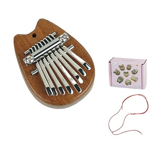 Exquisiter Mini-Finger-Daumenklavier mit 8 Tasten, tragbarer Musikanhänger, Geschenke für Musikinstrumentenliebhaber, Kinder, Anfänger von Generisch