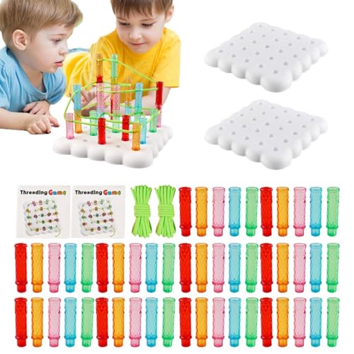 Fädelspiel, Stapel Brettspiel, Steckpuzzle Mit Stiften Für Zweispieler Vorschullernen Sensorik Förderung Problemlösung Reisespiel Fädelspiel, Stapel Brettspiel, Steckpuzzle Mit Stiften Für Zweispieler Vorschullernen Sensorik Förderung Problemlösung Reisespiel von Generisch