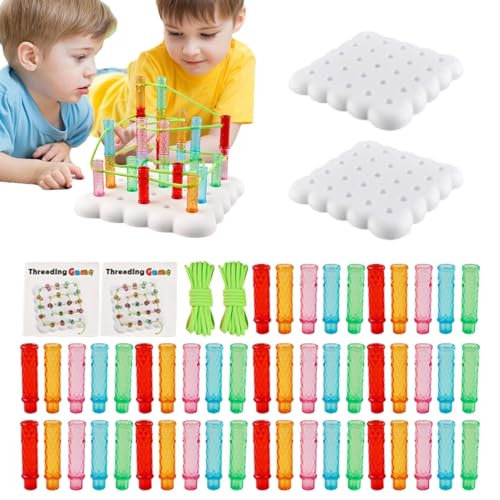 Fädelspiel - Kinder Steckspielzeug | Steckpuzzle Mit Stiften Für Zweispieler Vorschullernen Sensorik Förderung Problemlösung Reisespiel Fädelspiel - Kinder Steckspielzeug | Steckpuzzle Mit Stiften Für Zweispieler Vorschullernen Sensorik Förderung Problemlösung Reisespiel von Generisch