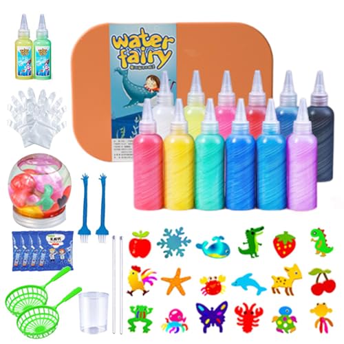 Fairy Toy Kit, 3D Water Gel Creation Kit, Sea Creature Gel Molding Kit, Magic Gel Animal Toy Kit, Kids Water Gel Crafting Set, Reusable Gel Molds for Kids von Generisch