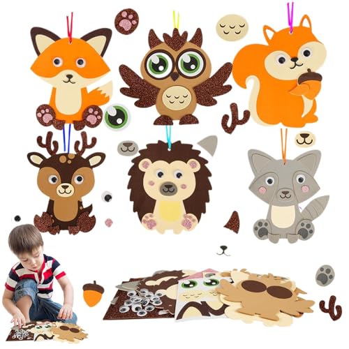 Fall Animal Crafts, Animal Craft Kits, Autumn Animals Crafts, Animals Crafts Sticker, Autumn Animal Decor, Animals Foam Stickers, Cute Owl Fall Craft for Kids Fall Animal Stickers for Children von Generisch