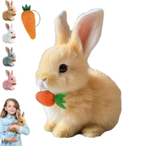 Fanyil Bunny Pal, Bunny Mein Realistisches Kaninchen, Fancy Sherum Bunny Pal, Bouncing Rabbit, Interactive Rabbit Robot as Toy (Yellow) von Generisch