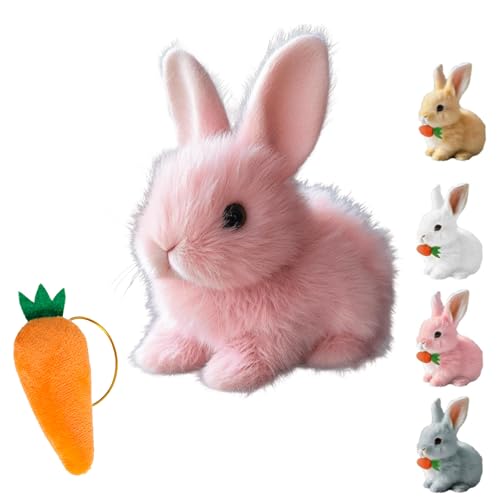 Fanyil Bunny Pal, Interaktiver Spielzeug Hase, Hüpfendes Fanyil Bunnypal, Hasen Roboter Als Spielzeug, Bunny Mein Realistisches Kaninchen, Interaktives Kaninchenspielzeug for Children (Rosa) von Generisch