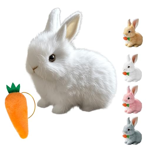 Fanyil Bunny Pal, Interaktiver Spielzeug Hase, Hüpfendes Fanyil Bunnypal, Hasen Roboter Als Spielzeug, Bunny Mein Realistisches Kaninchen, Interaktives Kaninchenspielzeug for Children (Weiß) von Generisch