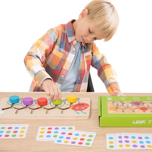 Farbabstimmungs-Puzzlebrett, Farbabstimmungsspiel aus Holz,Lernspielzeug-Puzzle mit passenden Farben - Farblich passendes Denksport-Logikspiel für Kinder ab 3 Jahren von Generisch