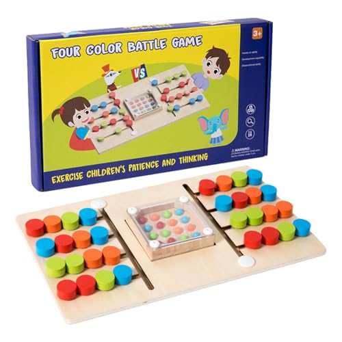 Farbabstimmungs-Puzzlespielzeug, Farbabstimmungsspiel aus Holz - Holzperlen-Farbsortier-Brettspiel,Zwei-Spieler-Brettspiel, Feinmotorikspielzeug für, Mädchen und Kinder von Generisch