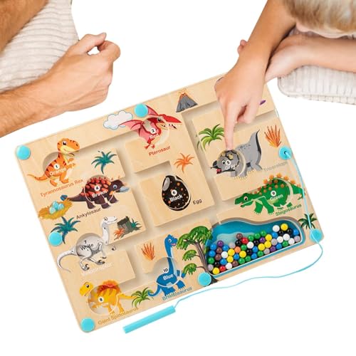 Farbabstimmungsspiel aus Holz, magnetische Dinosaurier- und Auto-Themen, Kleinkinder, Feinmotorik, Reisespielzeug, Puzzle-Aktivitätsbrett für Kinder, Lernen und Entwicklung, Feinmotorikspielzeug, von Generisch