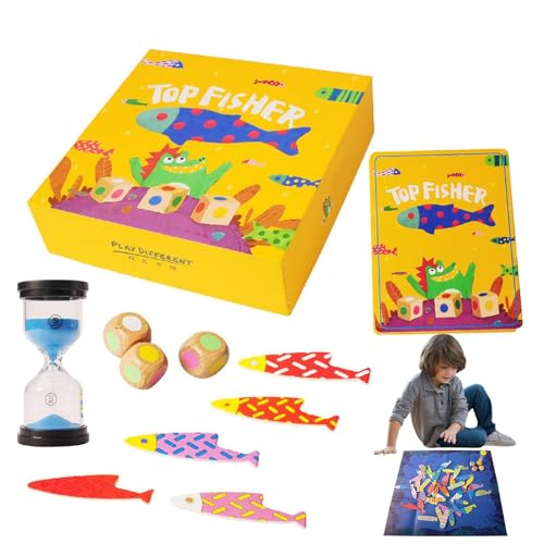 Farbsortier-Angelspiel, frühes Farbsortierspielzeug - Farbsortier-Fischspiel für Kinder aus Holz - Über drei Jahre alte Kinder entwickeln Feinmotorik, Spielzeug für und Mädchen, Spiel für Zuhause und von Generisch