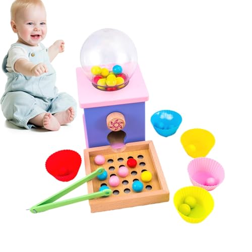 Farbsortierspielzeug aus Holz, Brettspiel mit Perlen - Regenbogen-Clip-Perlen-Puzzle,Regenbogen-Clip-Perlen-Puzzle, Früherziehungs-Puzzle-Brettspiel, kognitives pädagogisches Kinderspielzeug für Zuhau von Generisch