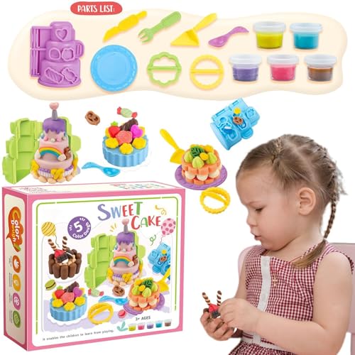 Farbteig-Spielzeug für Kinder, Farbteig-Set, Play Food Cooking Clay, Play Food Knete-Sets, Art Clay & Dough Knete-Set für Kinder, Mädchen und von Generisch