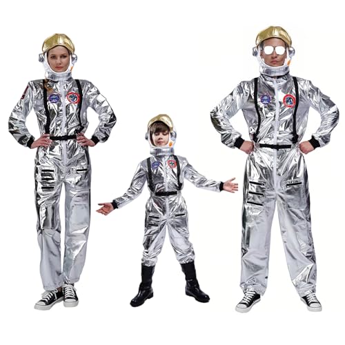 Faschingskostüme Kinder, Role Play, Astronauten Kostüm Familie Set Space Kostüm Karneval Alien Kostüm Couple Faschingskostüme Overall Astronaut Kostüm Cosplay Weltall Jumpsuit Elegant Silvester Outfit von Generisch