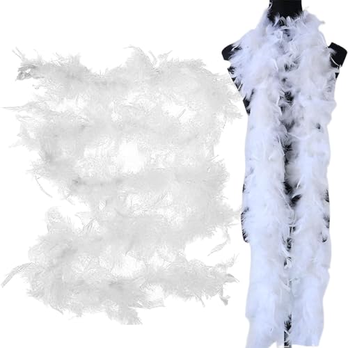 Federboa 2 Meter Flauschige Federboa Party Fashion Unisex Einfarbige Federboa, Federschal Boa Kostümzubehör, unterschiedliche Farben, Accessoire, Kostüm, Karneval, Mottoparty, Halloween von Generisch