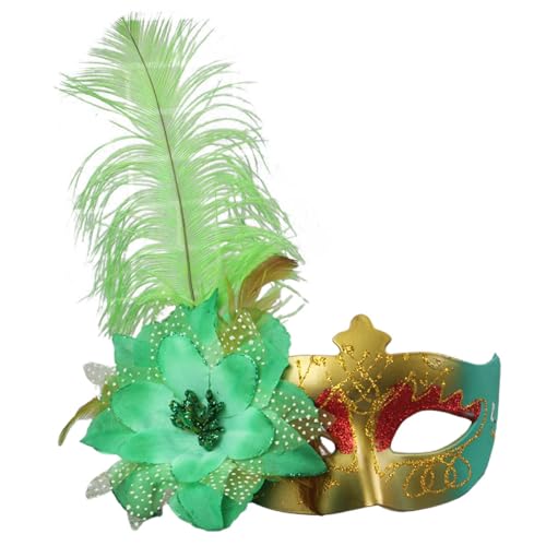 Federn Madi Gras Kostüm Fake Flower Venezianische Ball Masken Maskerade Ball Karneval Zubehör Party Outfit Maske Stirnbänder 2025 Karneval Masken Kostüme Kopfschmuck Karneval Kostüme von Generisch