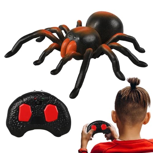 Generisch RC Spider, Ferngesteuerte Roboter-Spinnen-Aktion, Halloween-Spinne mit leuchtenden Augen, bewegliches Tier, Spukhaus, Friedhof, Halloween-Garten-Requisiten von Generisch