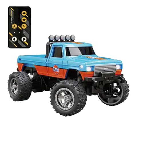 Ferngesteuerte LKWs für ,Ferngesteuertes Auto für Kinder,Kleine RC-Auto-LKW-Spielzeuge - 2,4-GHz-Offroad-Crawler, wiederaufladbares ferngesteuertes Auto-LKW-Spielzeug mit Lichtern, Maßstab 1:64 für Fe von Generisch