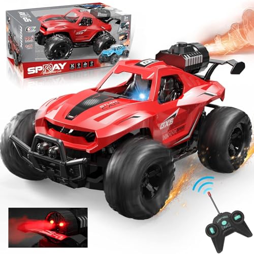 Ferngesteuertes Auto Maßstab 1:16 RC Monstertruck mit Rauchnebelung LED-Leuchten Gummiräder Hohe Haftung Ferngesteuertes Auto Formel Racing Offroad, verschiedene Farben zufällig von Generisch