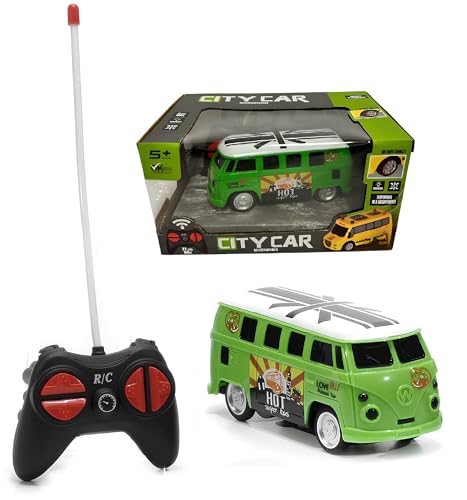 Ferngesteuertes Auto für Kinder, City Car Mini Fahrzeuge, 13,5 cm, ferngesteuertes Auto mit Lichtern und Rädern, ferngesteuerter Krankenwagen, Bus mit Fernbedienung (VAN) von Generisch