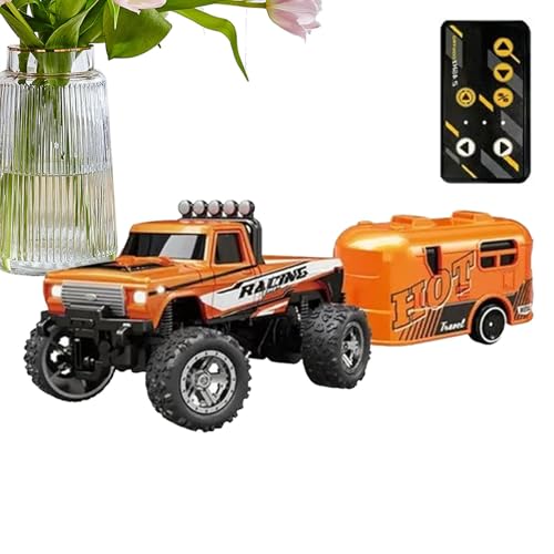 Ferngesteuertes Auto für Kinder, ferngesteuertes LKW-Auto,Offroad-Crawler - 2,4-GHz-Indoor-Autorennfahrer, wiederaufladbares ferngesteuertes Auto-LKW-Spielzeug mit Lichtern, Maßstab 1:64 für den Innen von Generisch