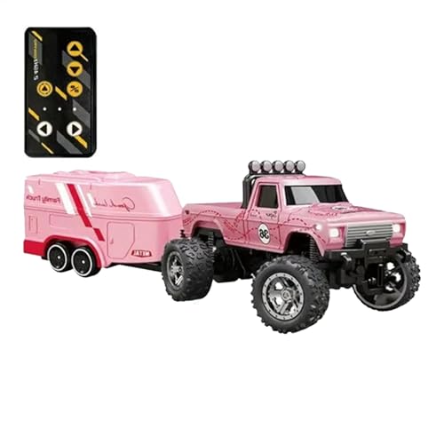 Ferngesteuertes Auto für Kinder, ferngesteuertes LKW-Auto - Kleines LKW-RC-Fahrzeug - Wiederaufladbares Elektroauto-Spielzeug, 2,4-GHz-LKW-RC-Fahrzeug mit Lichtern, Maßstab 1:64 für und Mädchen von Generisch