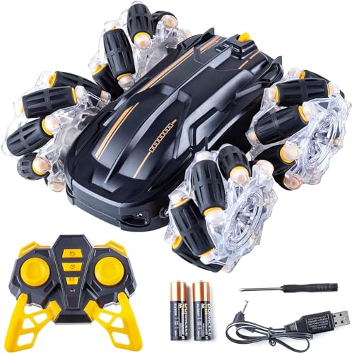 Ferngesteuertes Auto mit 4WD, Monstertruck RC mit LED-Lichtern, Fernbedienung, Batterien und USB-Ladegerät von Generisch