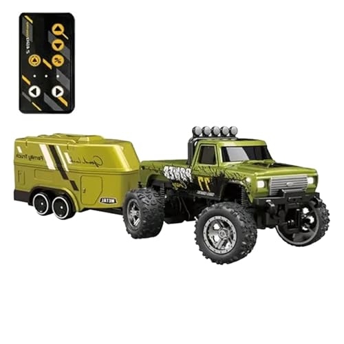 Ferngesteuertes LKW-Auto, RC-Truck-Crawler-Spielzeug, Offroad-Crawler, Wiederaufladbarer Offroad-Crawler, 2,4-GHz-LKW-RC-Fahrzeug mit Lichtern, Maßstab 1:64 zum Spielen im Innen- und Außenbereich von Generisch