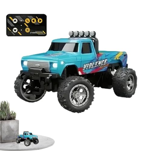 Ferngesteuertes LKW-Auto, RC-Truck-Crawler-Spielzeug,Indoor-Autorennfahrer | 2,4-GHz-Offroad-Crawler, wiederaufladbares ferngesteuertes Auto-LKW-Spielzeug mit Lichtern, Maßstab 1:64 für Feiertagsgebur von Generisch