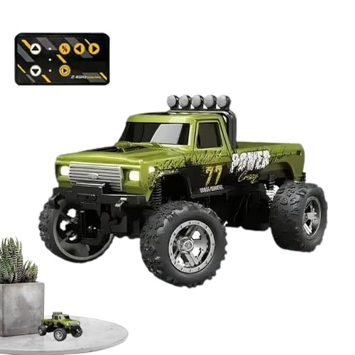 Ferngesteuertes LKW-Auto, RC-Truck-Crawler-Spielzeug | Kleines LKW-RC-Fahrzeug | Wiederaufladbarer Indoor-Autorennfahrer, 2,4-GHz-Elektroauto-Spielzeug mit Lichtern, Maßstab 1:64 für und Mädchen von Generisch