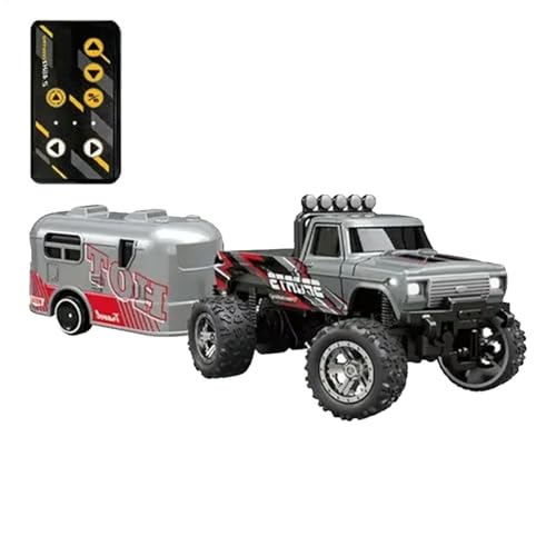 Ferngesteuertes LKW-Spielzeug, ferngesteuerte LKWs für , Indoor-Autorennfahrer, Wiederaufladbarer Offroad-Crawler, 2,4-GHz-LKW-RC-Fahrzeug mit Lichtern, Maßstab 1:64 zum Spielen im Innen- und Außenber von Generisch