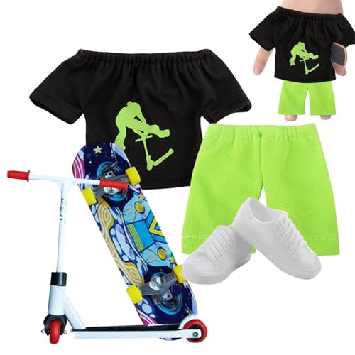 Finger-Skateboard-Set - Finger Scooter mit Finger Pants Schuhe und Werkzeuge,Finger Scooter Spielzeug Scooter Fingerboard Zubehör Pädagogisches Geburtstagsgeschenk für von Generisch