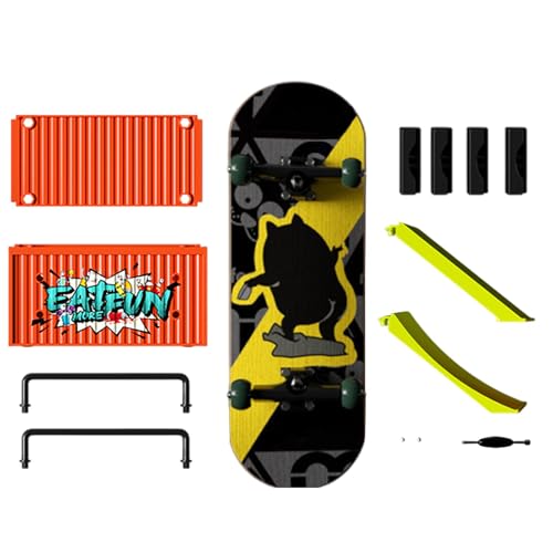 Fingerboard Ramp Set, Finger Skateboard Kit, Creative Finger Toys, Hand Skateboard, Fingerboard Training Set, Finger Skateboard Ramp, Unique Training Finger Boards Hand Skateboard for Children Adults von Generisch