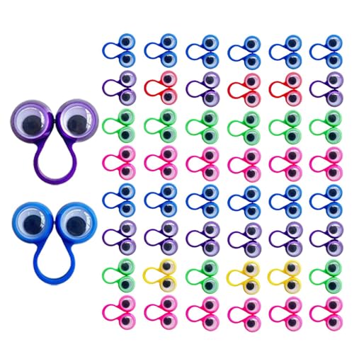 Fingerpuppe Augen - 50 Stück Kinder-Augenringe,6-Farbige Fingerpuppen-Ringe Geburtstagsgeschenk Für Kinderparty Fingerpuppe Augen - 50 Stück Kinder-Augenringe,6-Farbige Fingerpuppen-Ringe Geburtstagsgeschenk Für Kinderparty von Generisch