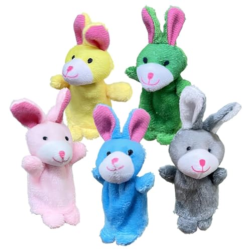 -Fingerpuppen, Fingerpuppen für Babys | Plüsch Bunny Finger Toy Doll Set von 5 - Ausgestopfte Tiere Puppenspielzeug für das Geschichtenerzählen spielen Unterrichtsshows Playtime Schools Geburtstagsdar von Generisch