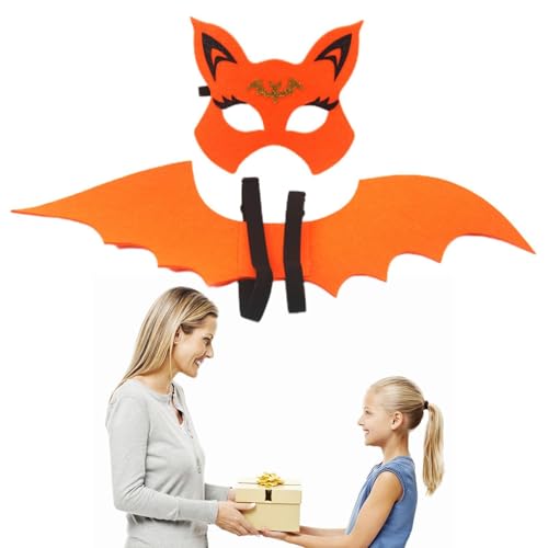 Fledermausflügel für Kleinkinder, Halloween-Fledermausflügel für Kinder - Süßes Fledermaus-Kostüm-Set, Fledermaus-Maske, Cosplay-Kostüme mit Fledermaus-Augen-Maske,Vampir-Fledermausflügel, verstellbar von Generisch