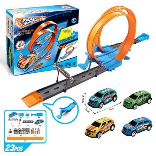 Flexible Track Toy Car, Assembling Track Race Pull-Back Vehicle, Flexible Plaything, Funny Road Games for Christmas, Halloween, Family Gatherings, 10.24x9.06x2.76 inches von Generisch