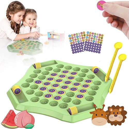 Flip Chess Memory, 2–4 Spieler Memory Flip Schachspiel, Flip Board Matching Spiel für Kinder, Flip Schach Memoryspiel, Montessori Spielzeug, Family Brettspiele, Gedächtnis Schach Lernspielzeug (Tier) von Generisch