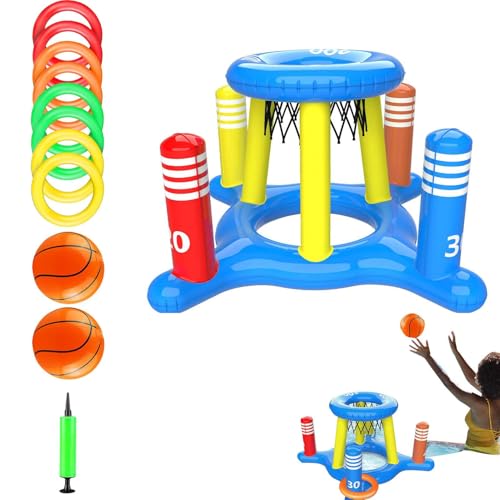 Floatable Recreation Gear - 2 in 1 PVC Vacation Game Kit, Beach Backyard Toy, Multifunktionale Poolspielzeugspiele Mit 8 Wurfringen, Durabless Outdoor -Wasserspiel Für Kinder Erwachsene Pool Pool Floatable Recreation Gear - 2 in 1 PVC Vacation Game Kit, Beach Backyard Toy, Multifunktionale Poolspielzeugspiele Mit 8 Wurfringen, Durabless Outdoor -Wasserspiel Für Kinder Erwachsene Pool Pool von Generisch