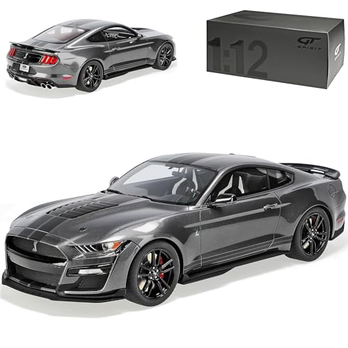 Ford Shelby Mustang GT500 Snake VI Coupe Grau mit Streifen in Schwarz Modell Ab 2014 Version Ab 2020 1/12 GT Spirit Modell Auto von Generisch