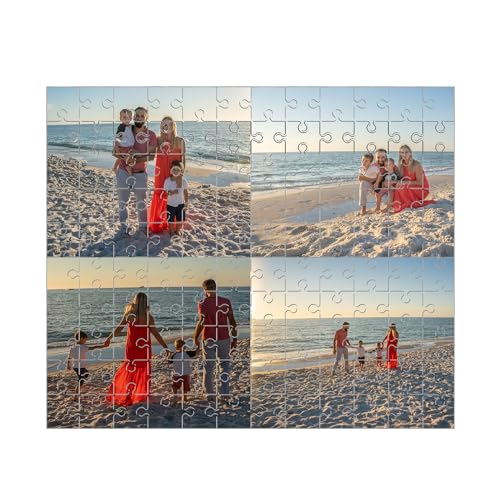 Fotopuzzle Selbst Gestalten,Puzzle Personalisiert,120 500 1000 Teile,Fotopuzzle Mit Eigenem Bild Text Namen Geschenk für Familienporträt Puzzle Geschenk (4 Bild, 120 pcs) von Generisch