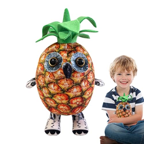 Frucht-Ananas-Kuscheltiere, Gefüllte Plüsch-Ananas-Puppe | Umarmbare Ananas-Eule-Stoffpuppe - Entzückende gefüllte Ananaspuppen für Wohnzimmer, Kinderbett, Sofa, Auto von Generisch