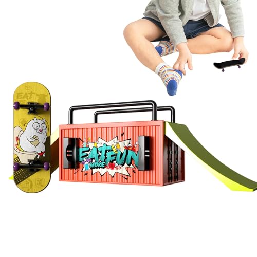 Funny Finger Skateboard Toy, Finger Skateboard Kits for Kids, Compact Hand Skateboard for Children and Adults, Portable Fingerboards for Trick Practice, Ideal for Skateboarding Enthusiasts von Generisch