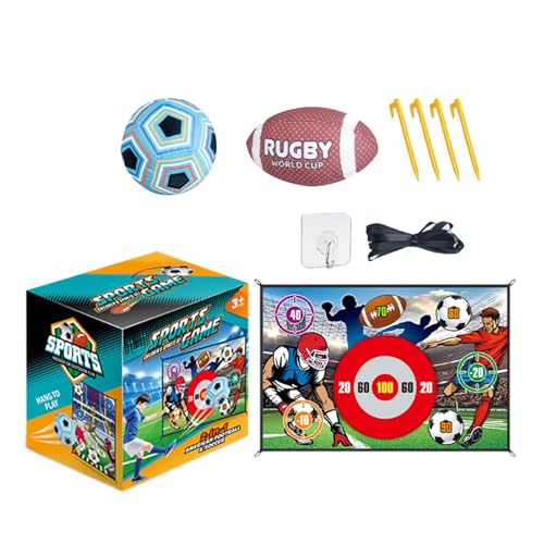 Fußball -Wurfspiel, Fußballspielspiele für Kinder | Backyard Party Toss Game 2 in 1 - Starkes Haftspielzeug für Wohnzimmer, Garage, Spielplatz, Gymnasium im Alter von 3-8, Mädchen, Mädchen von Generisch