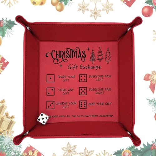 Game Dice Tray zum Rollen,Dice Rolling Tray Folding | Kunstleder-Würfeltablett für Brettspiel,Würfelhalter für Weihnachts-Familienfeiern, neuartiges Austauschspiel für Schlafzimmer und Klassenzimmer von Generisch