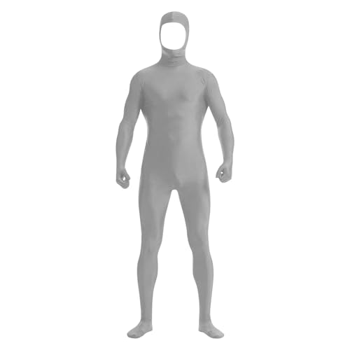 Ganzkörper Overall für Erwachsene, Cosplay Zentai Suit Einfarbig Cosplaynzug Halloween Karneval Greenscreen Anzug Tight Unisex Stretch-Kostüm Flauschig Body Suit Bodysuit Man Catsuit Männer von Generisch